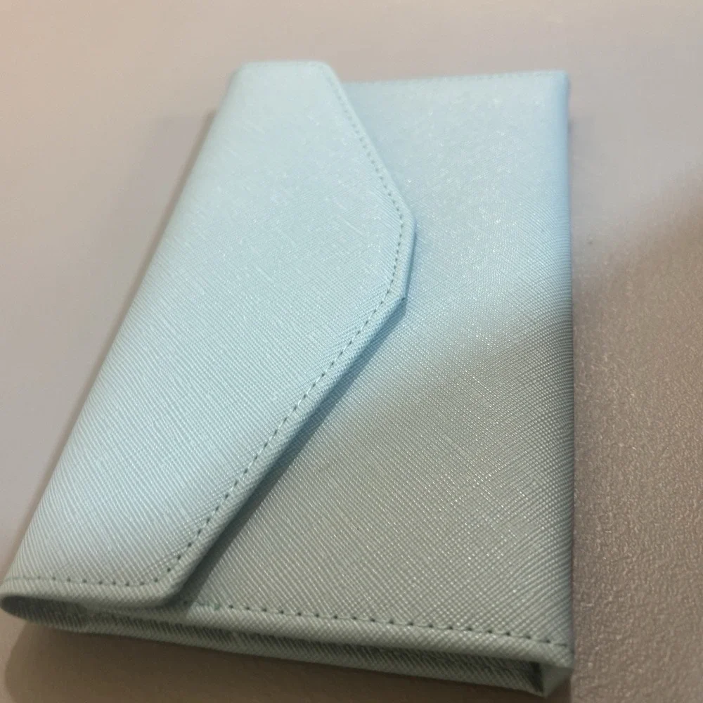 Zoppen Pastel Blue Trifold Travel Wallet RFID Organizer ID Card Holder Snap